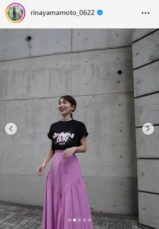 山本里菜アナウンサーのインスタグラムから
