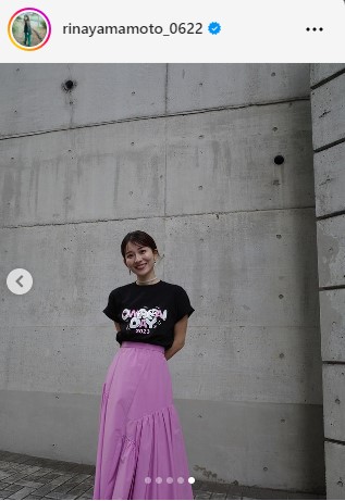 山本里菜アナウンサーのインスタグラムから