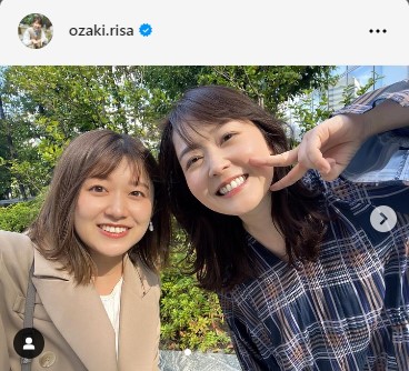 尾崎里紗アナウンサーのインスタグラムから