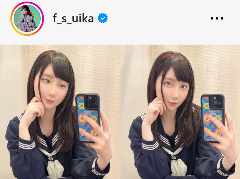セーラー服姿のファーストサマーウイカ（ファーストサマーウイカのインスタグラムから）