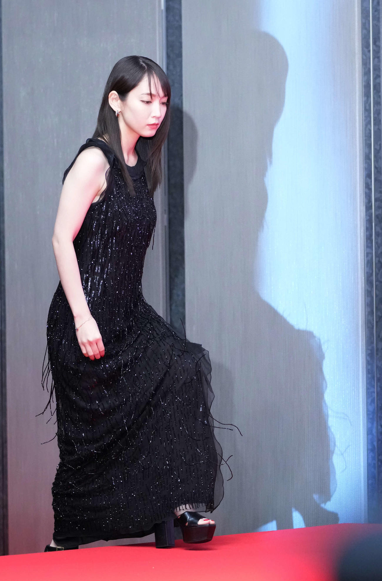 映画「怪物の木こり」完成報告会に臨む吉岡里帆（撮影・小沢裕）