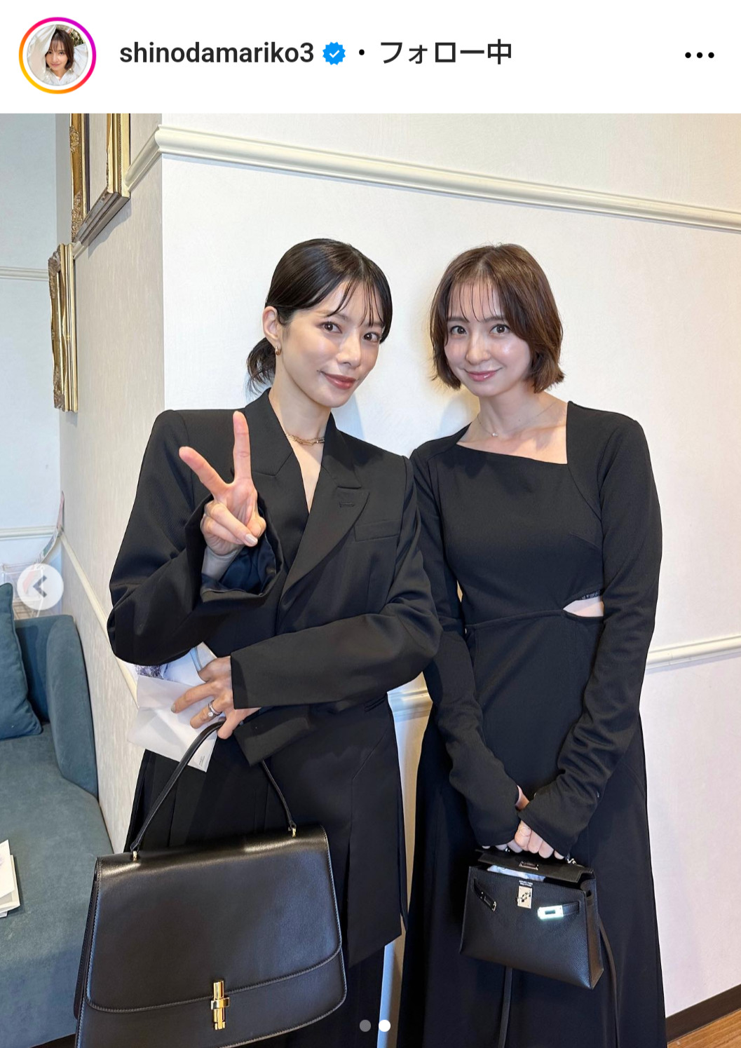 桜井ユキ（左）と篠田麻里子（篠田麻里子のインスタグラムから）