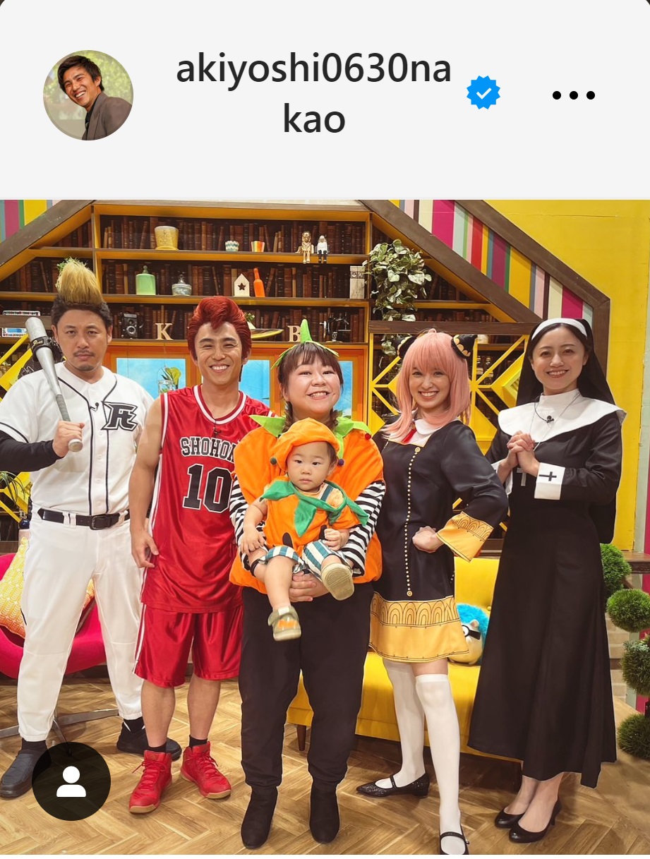 中尾明慶が公開した「プチブランチ」出演者らとのハロウィーン仮装ショット（中尾明慶のインスタグラムから）