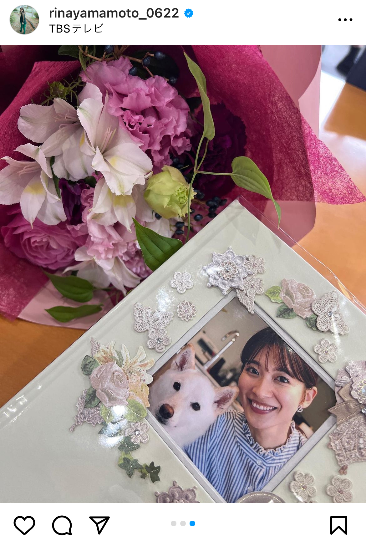 山本里菜アナのインスタグラムから