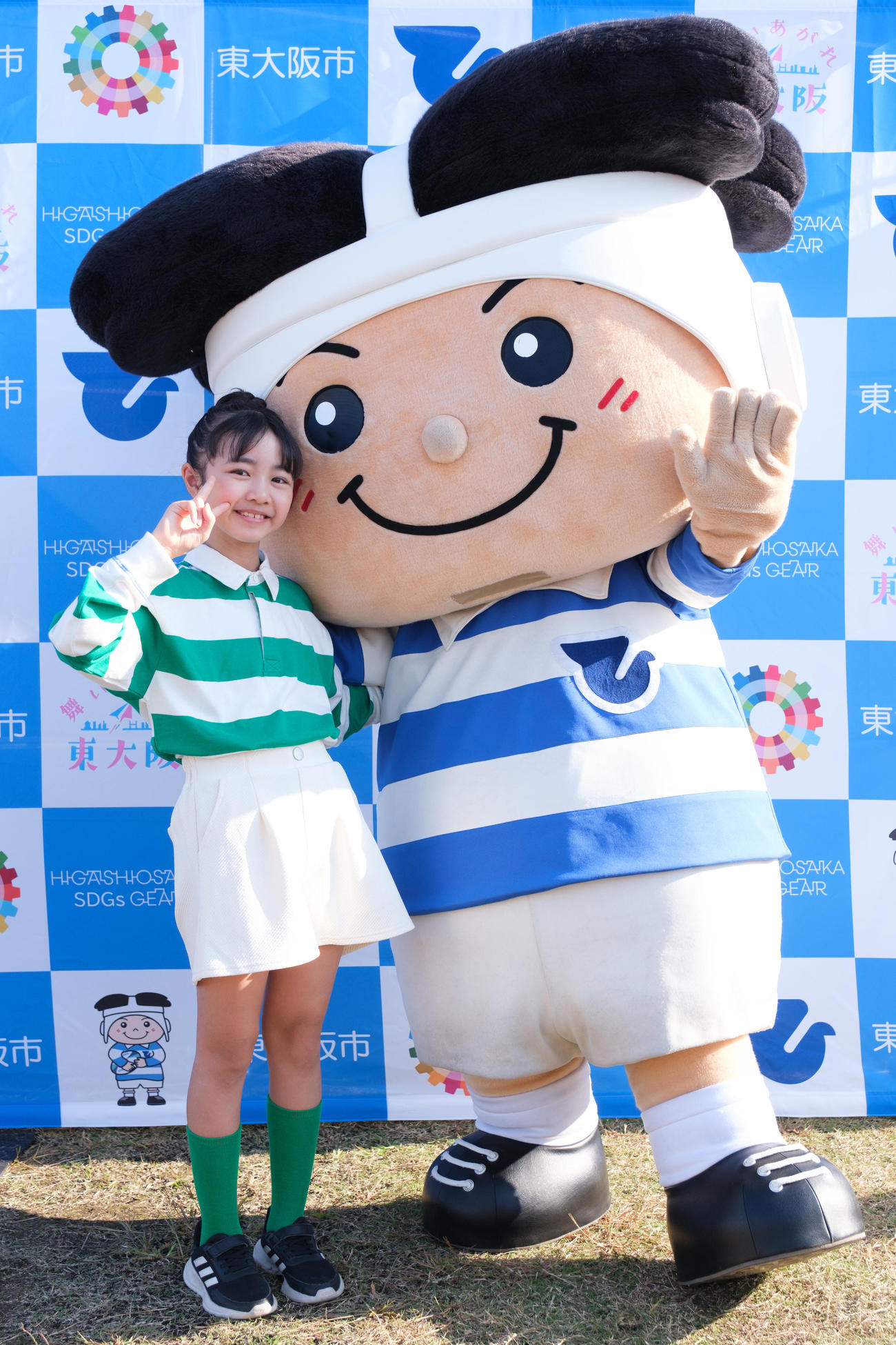 ラグビーの聖地にちなんで、ラガーシャツ姿でイベントに登場した浅田芭路