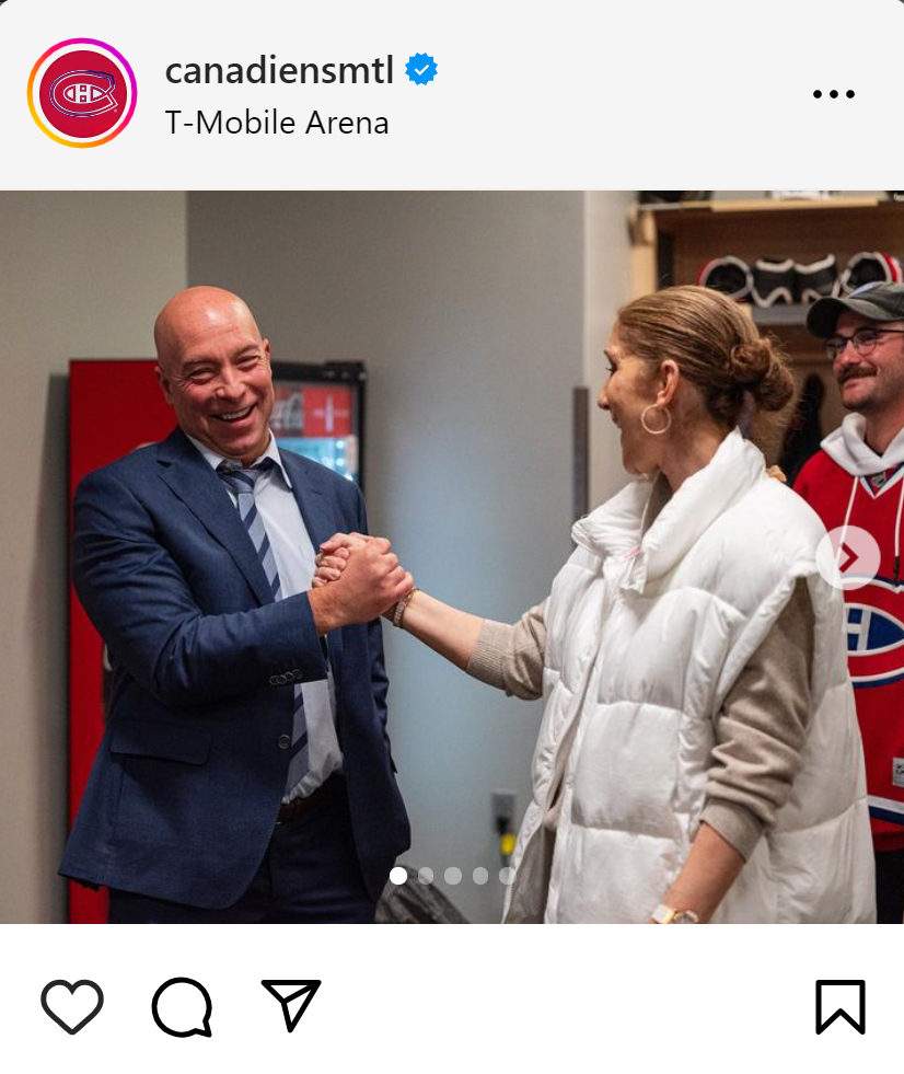 NHLカナディアンズのインスタグラムから