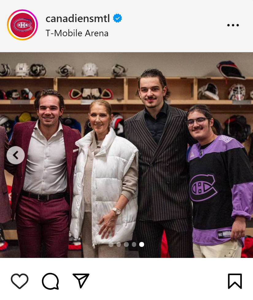 NHLカナディアンズのインスタグラムから