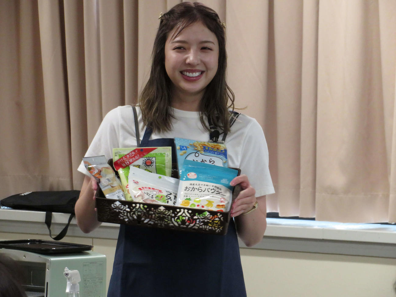 おからパウダーPRアンバサダーとしておからマルシェイベントにゲスト出演した和田まあや（撮影・望月千草）