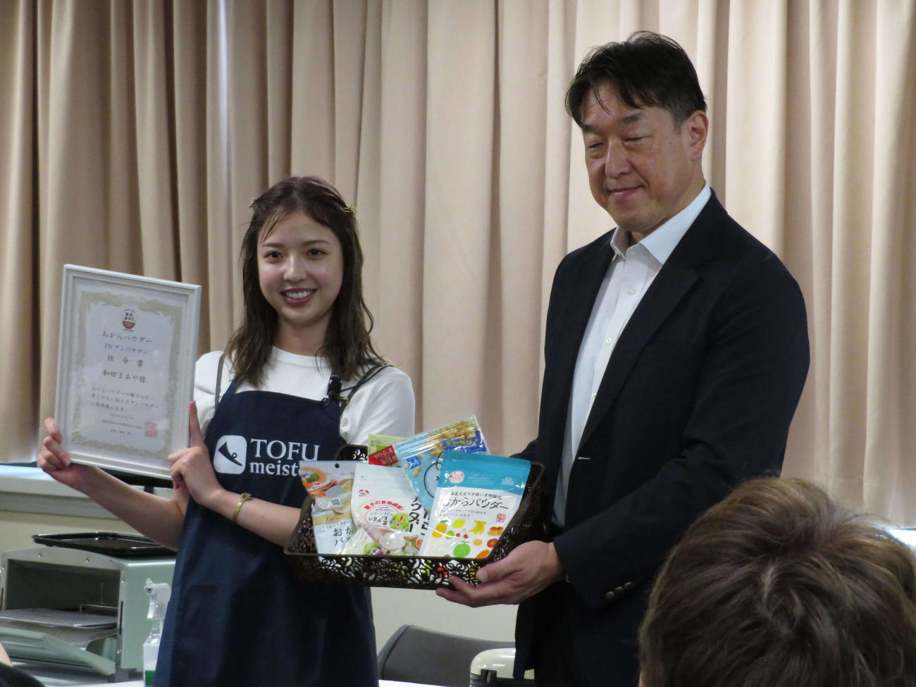 おからパウダーPRアンバサダーとしておからマルシェイベントにゲスト出演した元乃木坂46の和田まあや（撮影・望月千草）