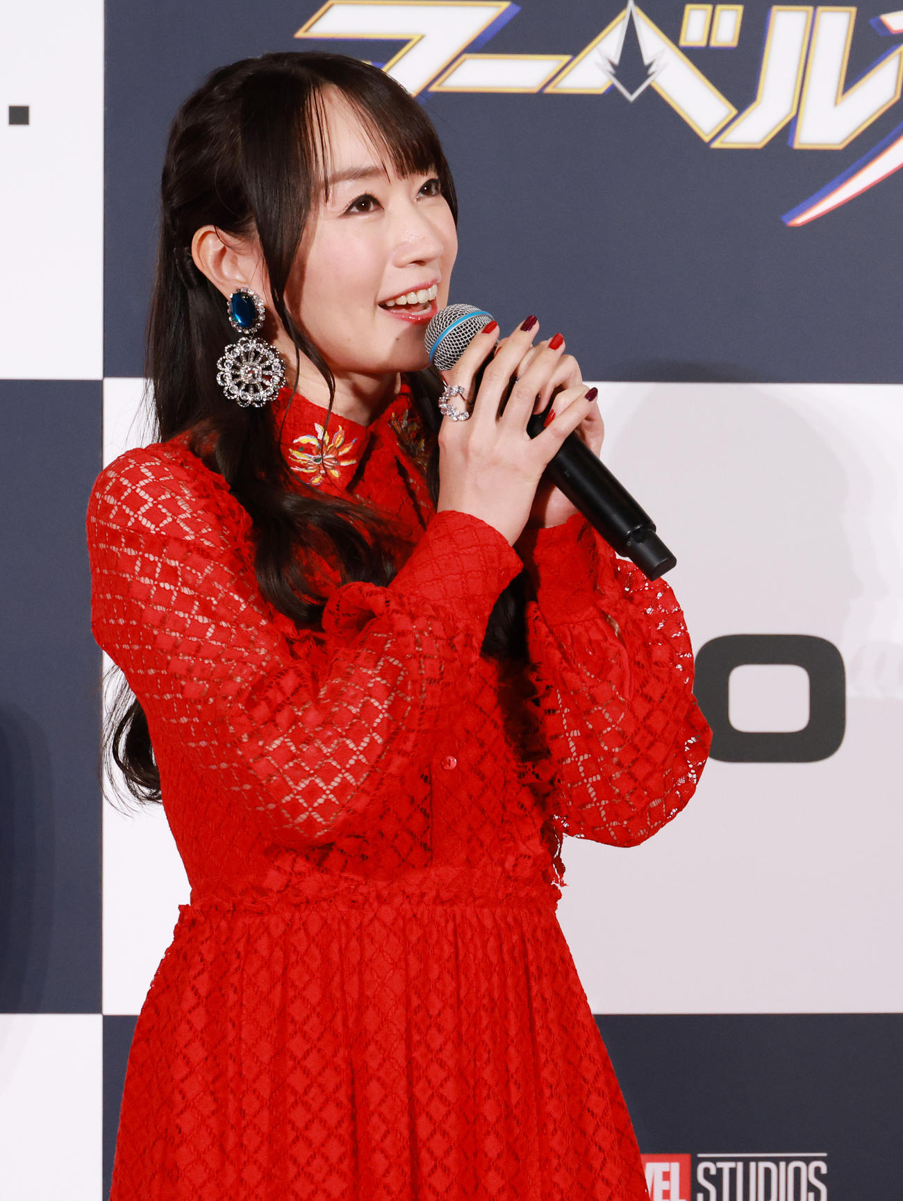 映画「マーベルズ」ジャパンプレミアイベントに参加した水樹奈々（撮影・中島郁夫）