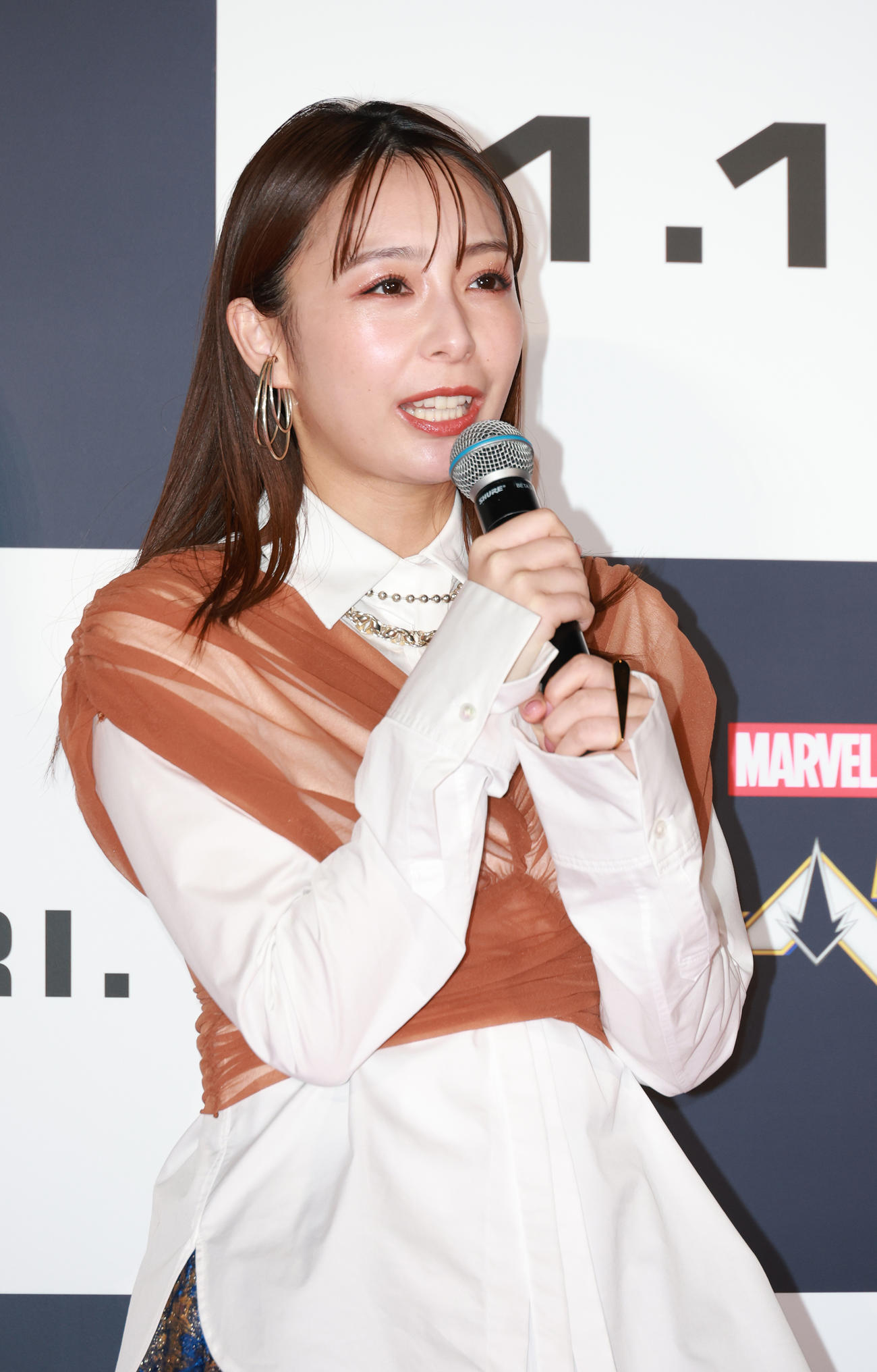 映画「マーベルズ」ジャパンプレミアイベントに参加した宇垣美里（撮影・中島郁夫）