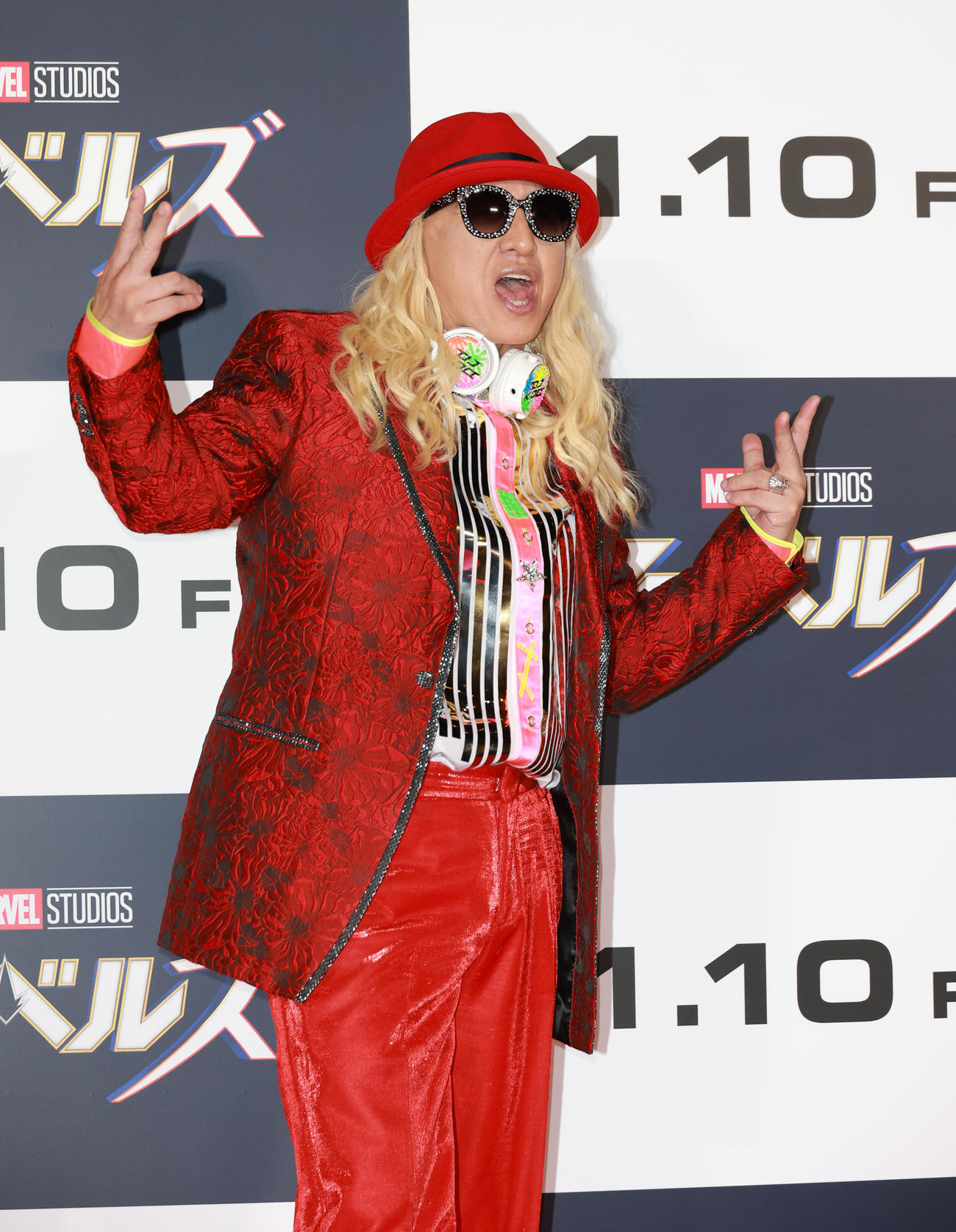 映画「マーベルズ」ジャパンプレミアイベントに参加したDJ KOO（撮影・中島郁夫）