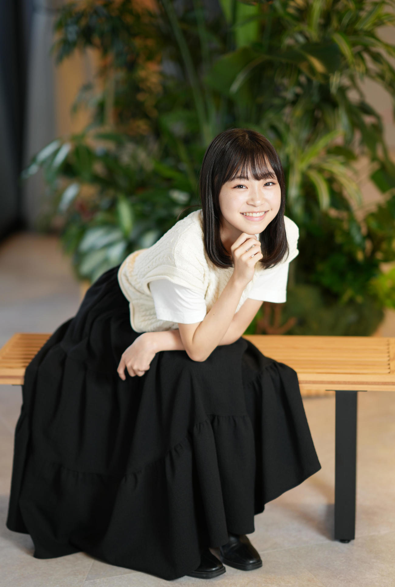 キラキラした笑顔がまぶしい新井美羽（撮影・鈴木みどり）
