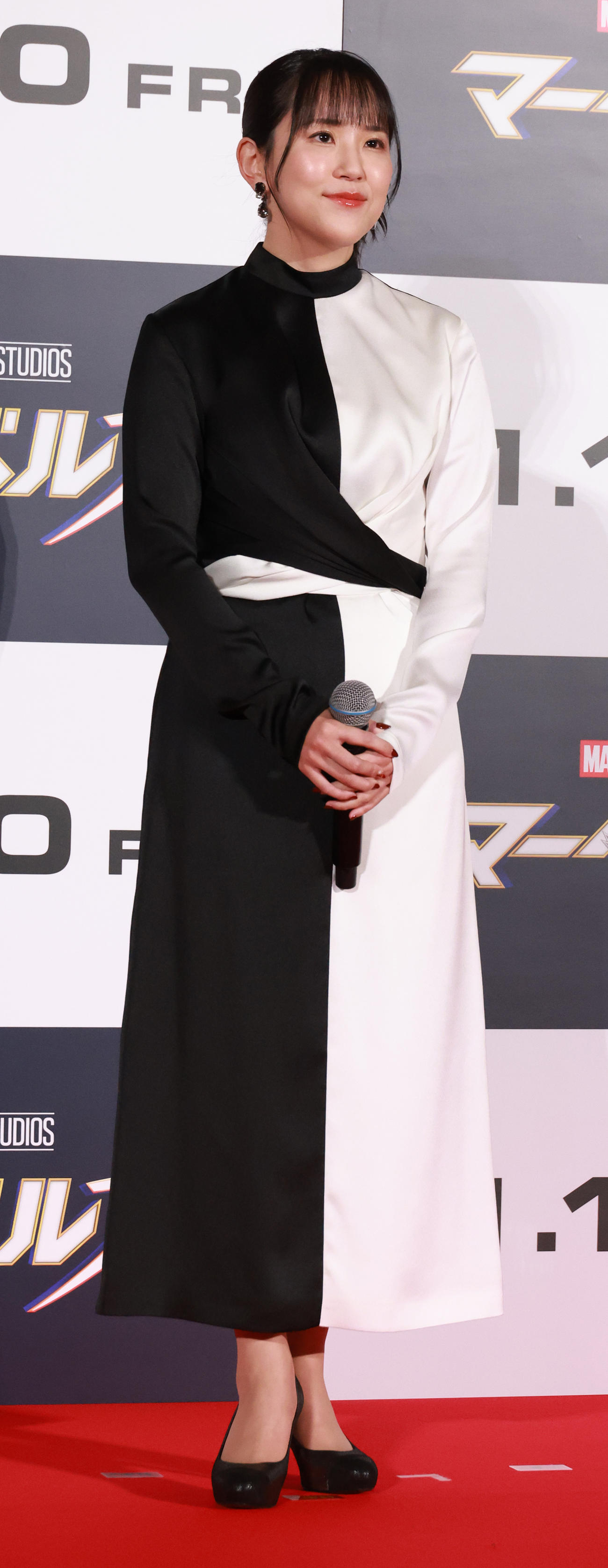 映画「マーベルズ」ジャパンプレミアイベントに参加した村中知（撮影・中島郁夫）