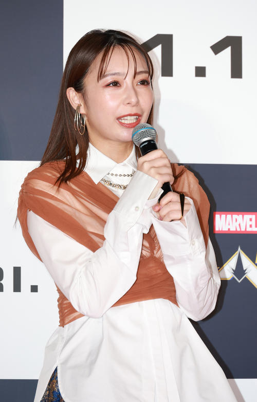 映画「マーベルズ」ジャパンプレミアイベントに参加した宇垣美里（撮影・中島郁夫）