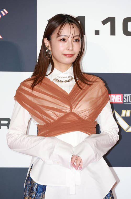 映画「マーベルズ」ジャパンプレミアイベントに参加した宇垣美里（撮影・中島郁夫）