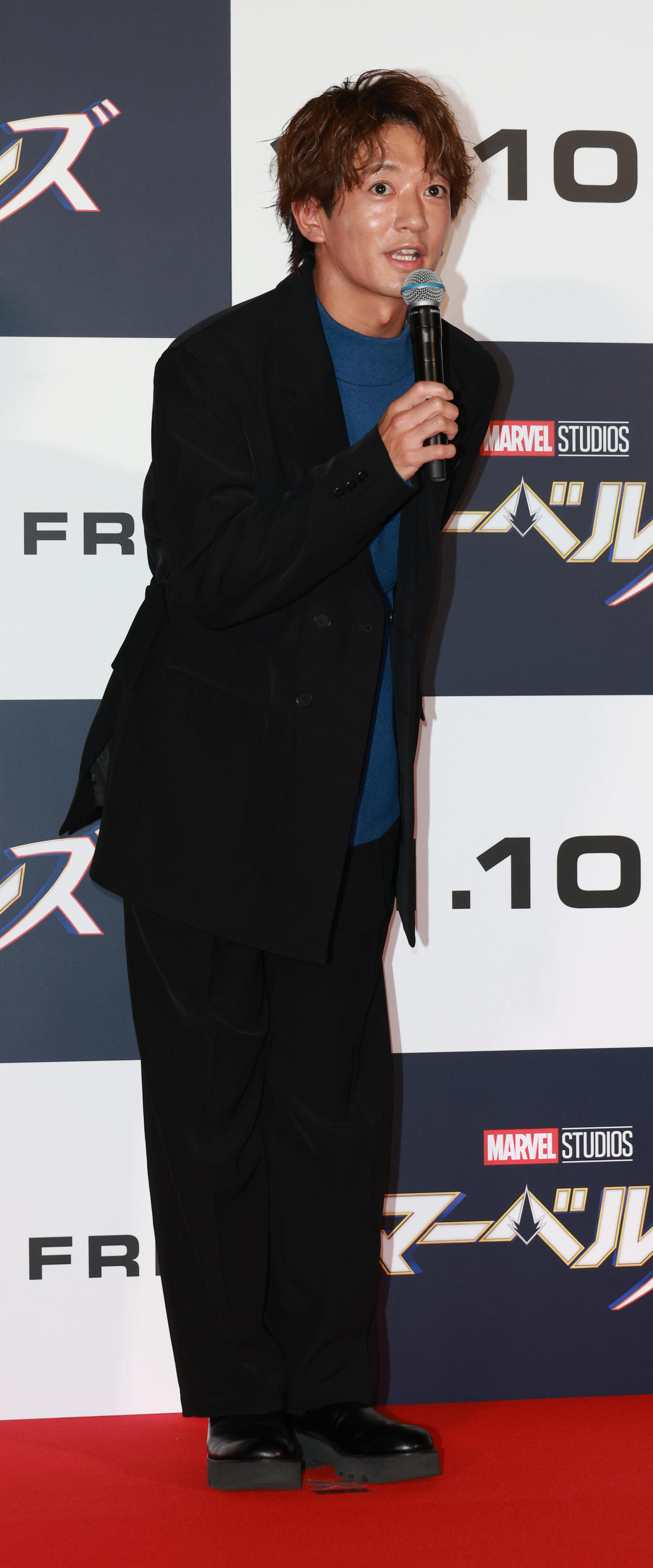 映画「マーベルズ」ジャパンプレミアイベントに参加した大倉士門（撮影・中島郁夫）