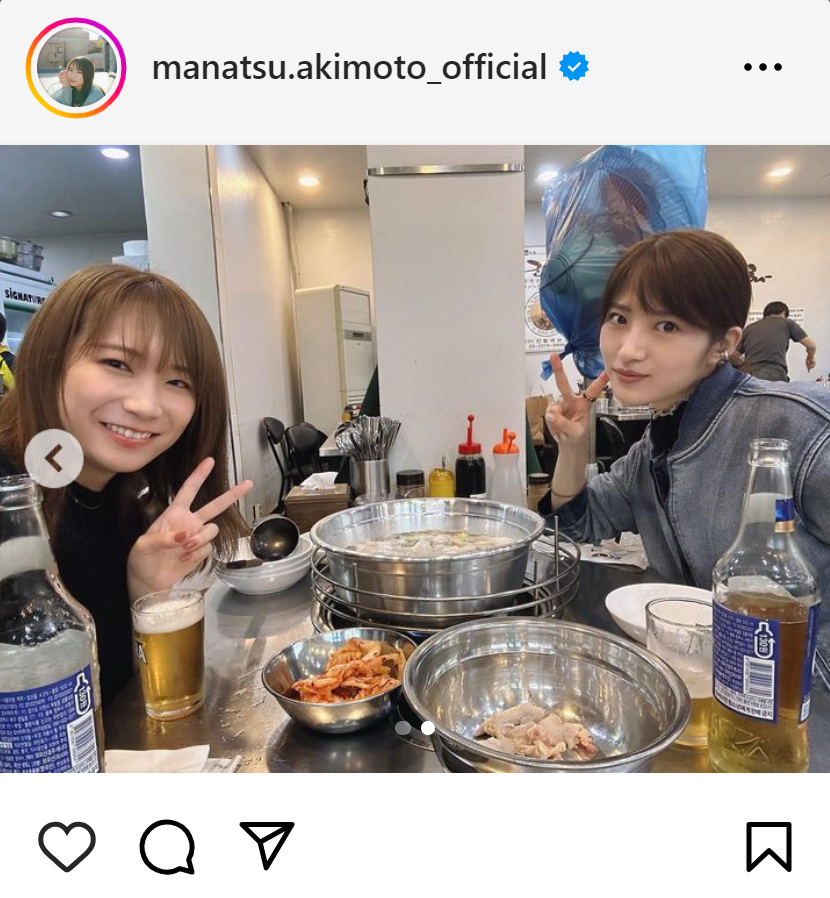 秋元真夏のインスタグラムから