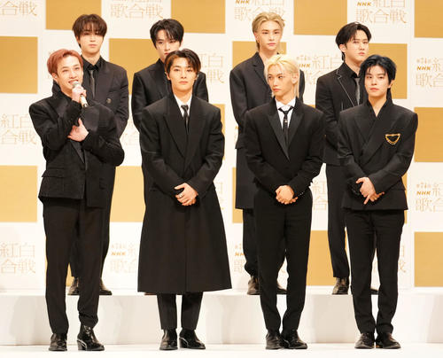 紅白歌合戦初出場が決まった喜びを語るStray Kids(撮影・横山健太)