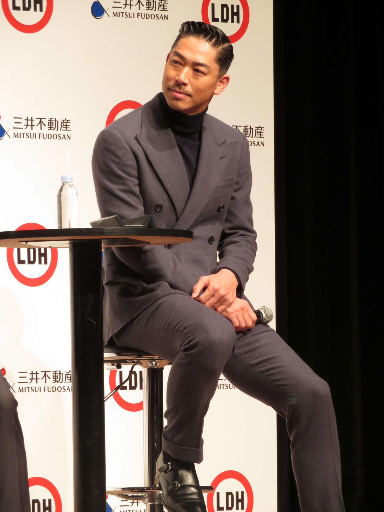 株式会社LDH JAPANと三井不動産株式会社による記者発表会に出席したEXILEのAKIRA