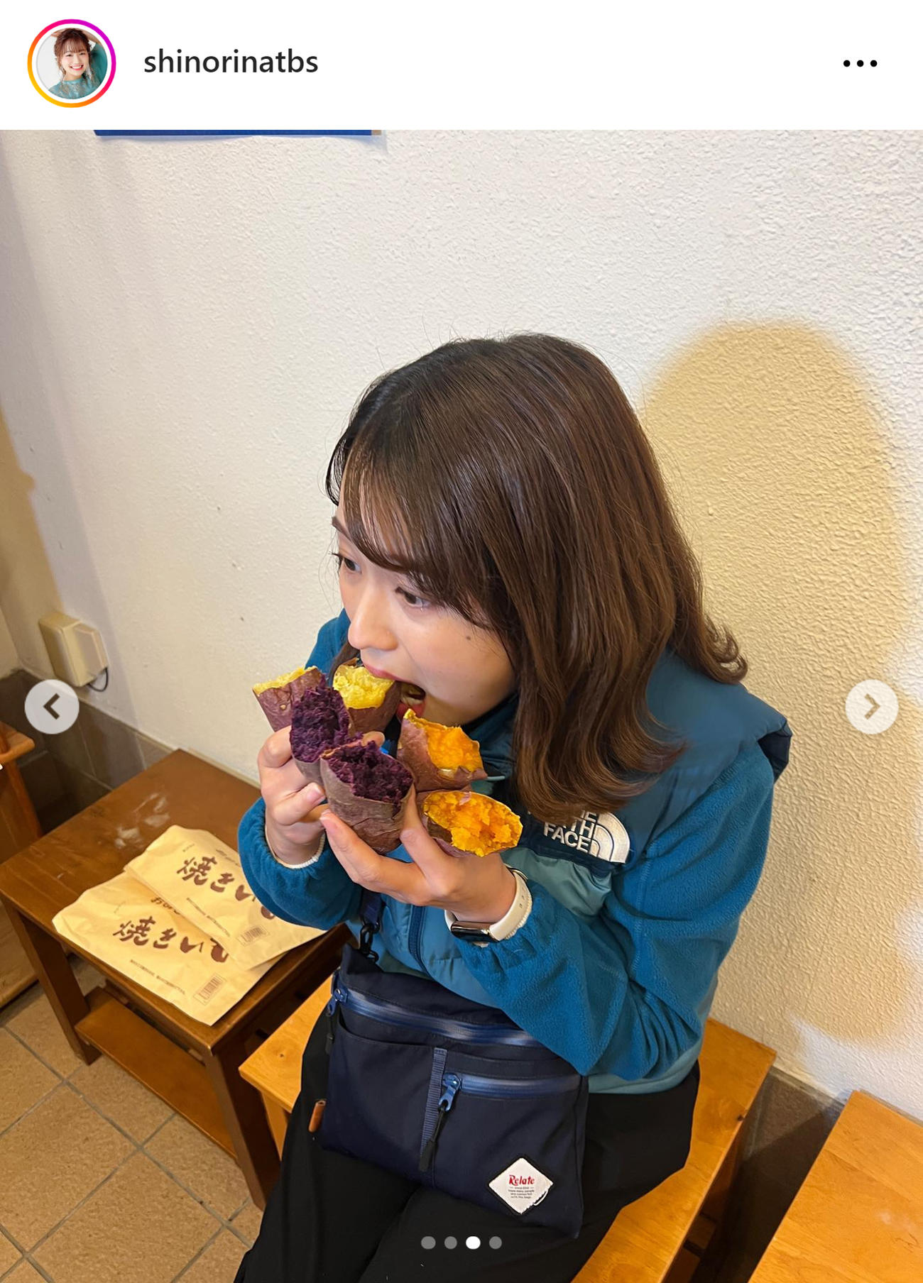 TBS篠原梨菜アナのインスタグラムから