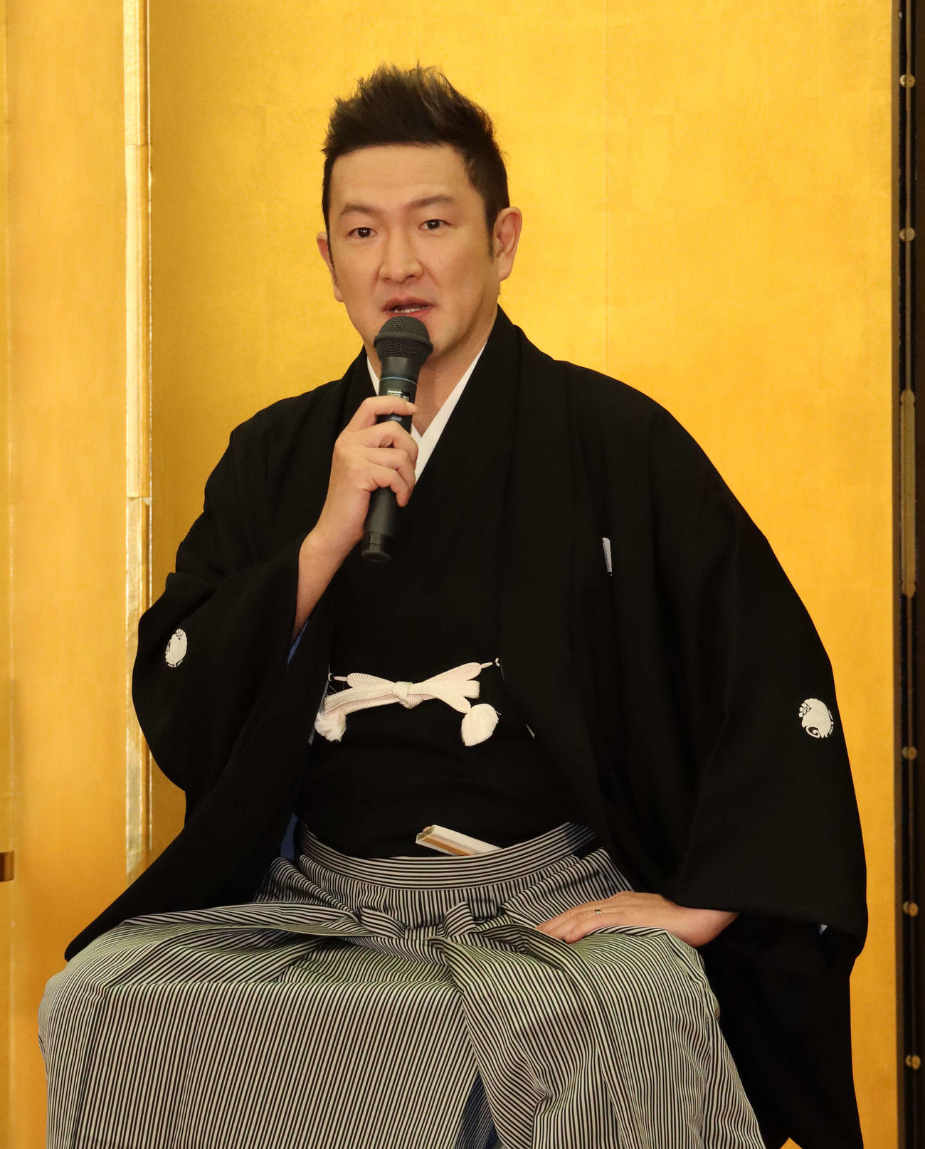 超歌舞伎「今昔饗宴千本桜」の取材会を行った中村獅童