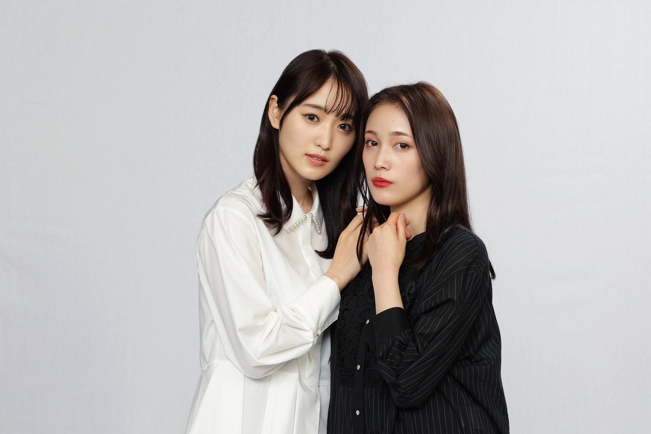 テレビ東京系ドラマ「チェイサーゲームW　パワハラ上司は私の元カノ」にダブル主演する菅井友香（左）と中村ゆりか