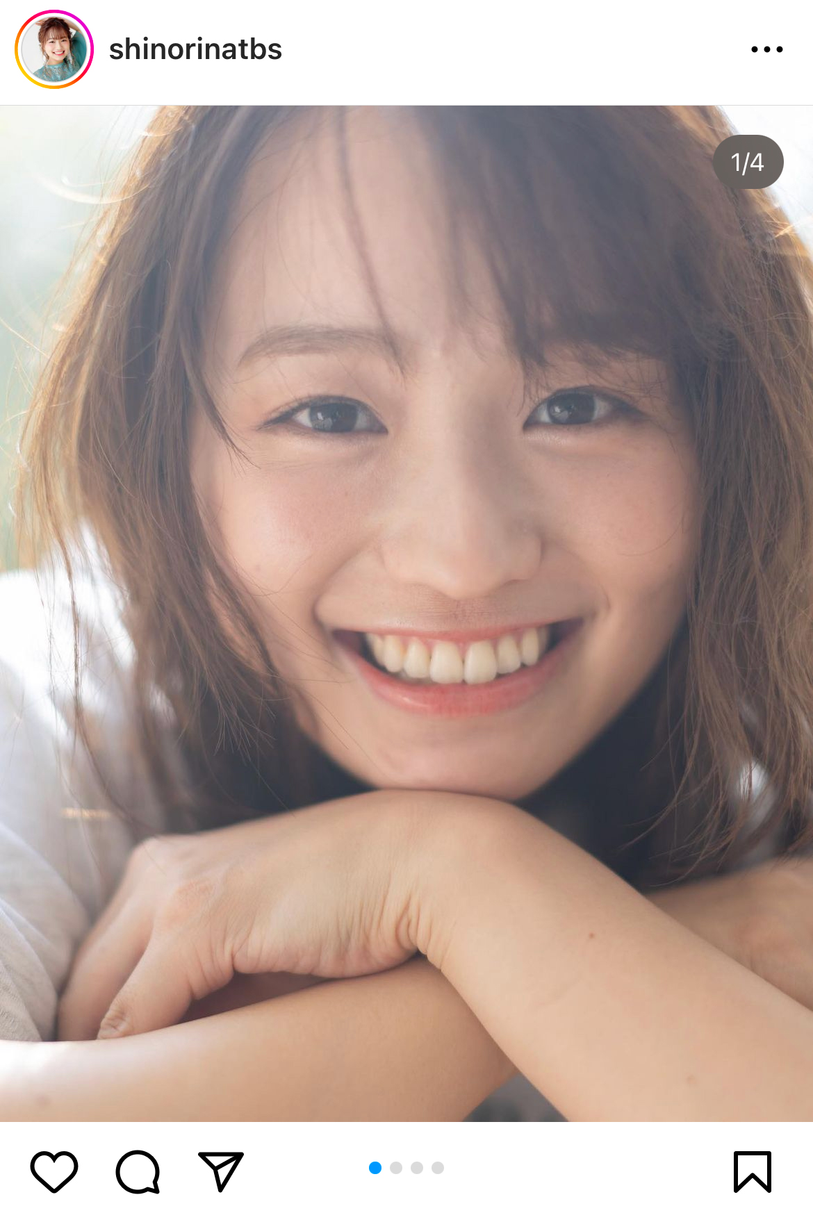 篠原梨菜アナのインスタグラムから