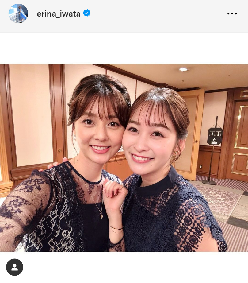 佐藤梨那アナ（左）と岩田絵里奈アナ（岩田絵里奈アナのインスタグラムから）