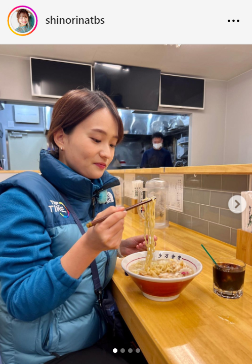 TBS篠原梨菜アナウンサーのインスタグラムから