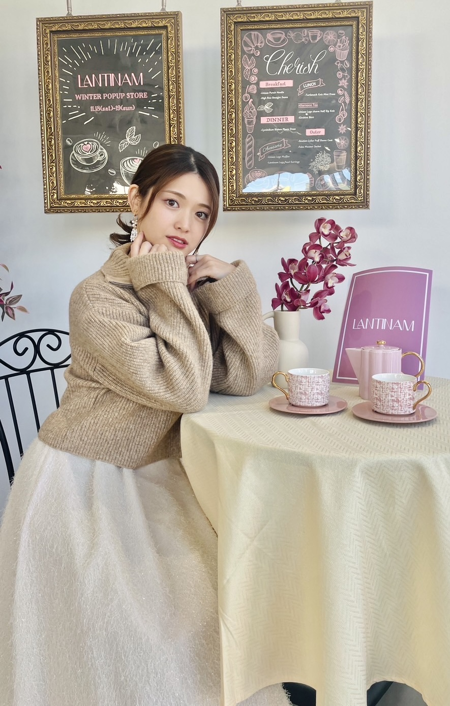 「Lantinam」のプロデューサーとして原宿でポップアップストアを開店した松村沙友理
