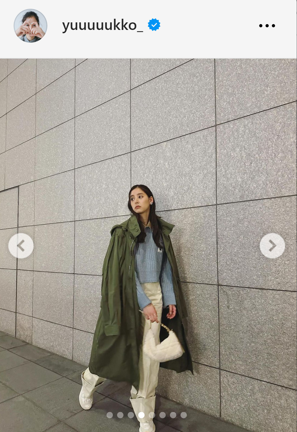 新木優子のインスタグラムから