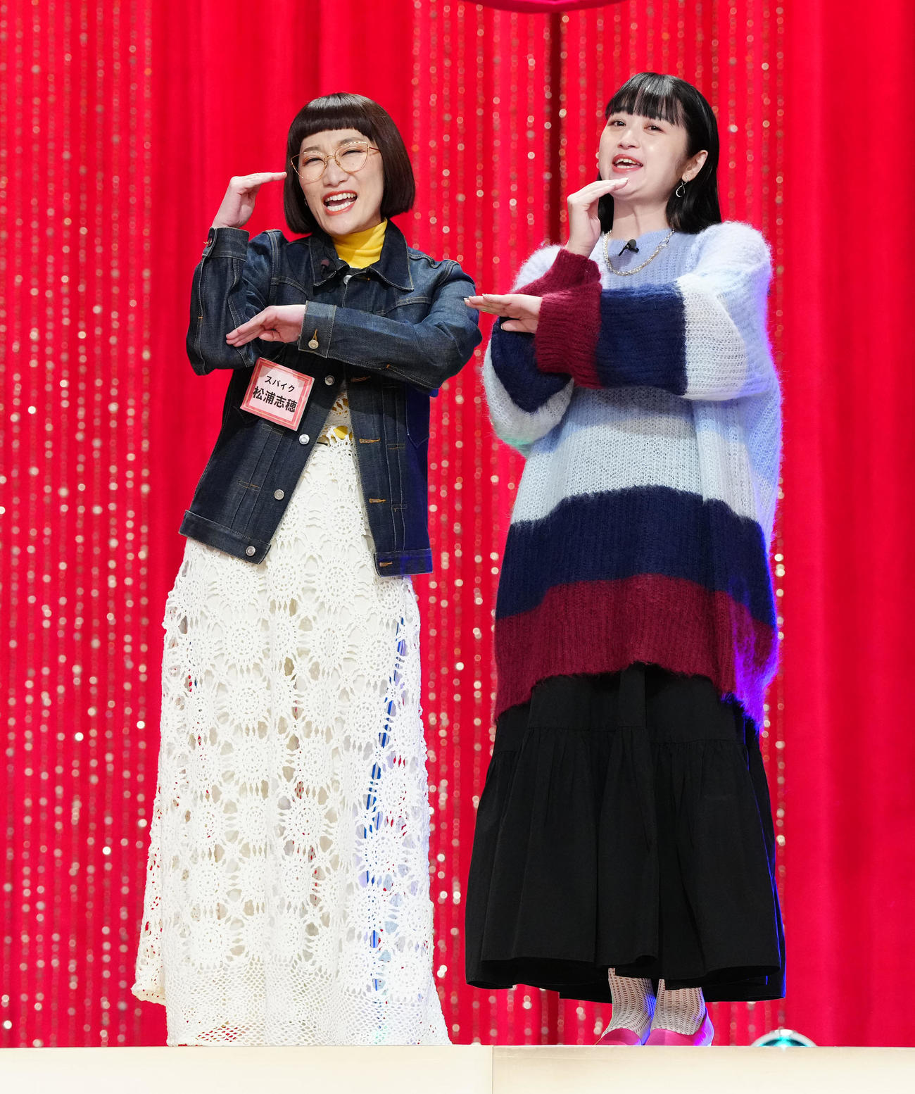 「女芸人No．1決定戦　THE W 2023」の決勝に進出したスパイクの松浦志穂（左）と小川暖奈（撮影・江口和貴）