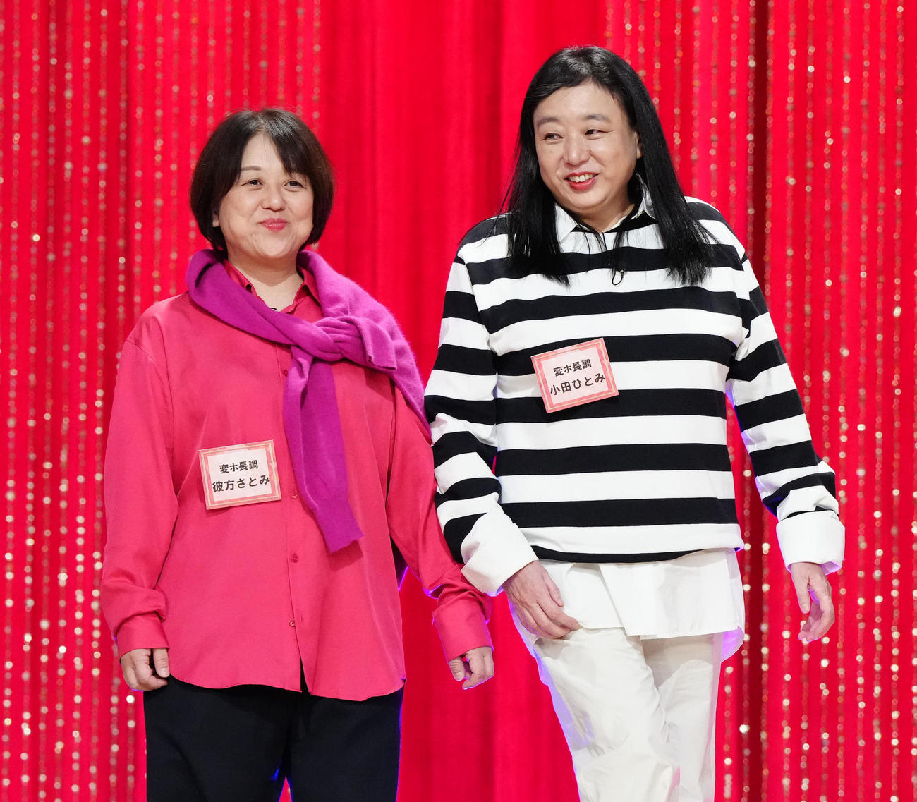 「女芸人No．1決定戦　THE W 2023」の決勝に進出した変ホ長調の彼方さとみ（左）と小田ひとみ（撮影・江口和貴）