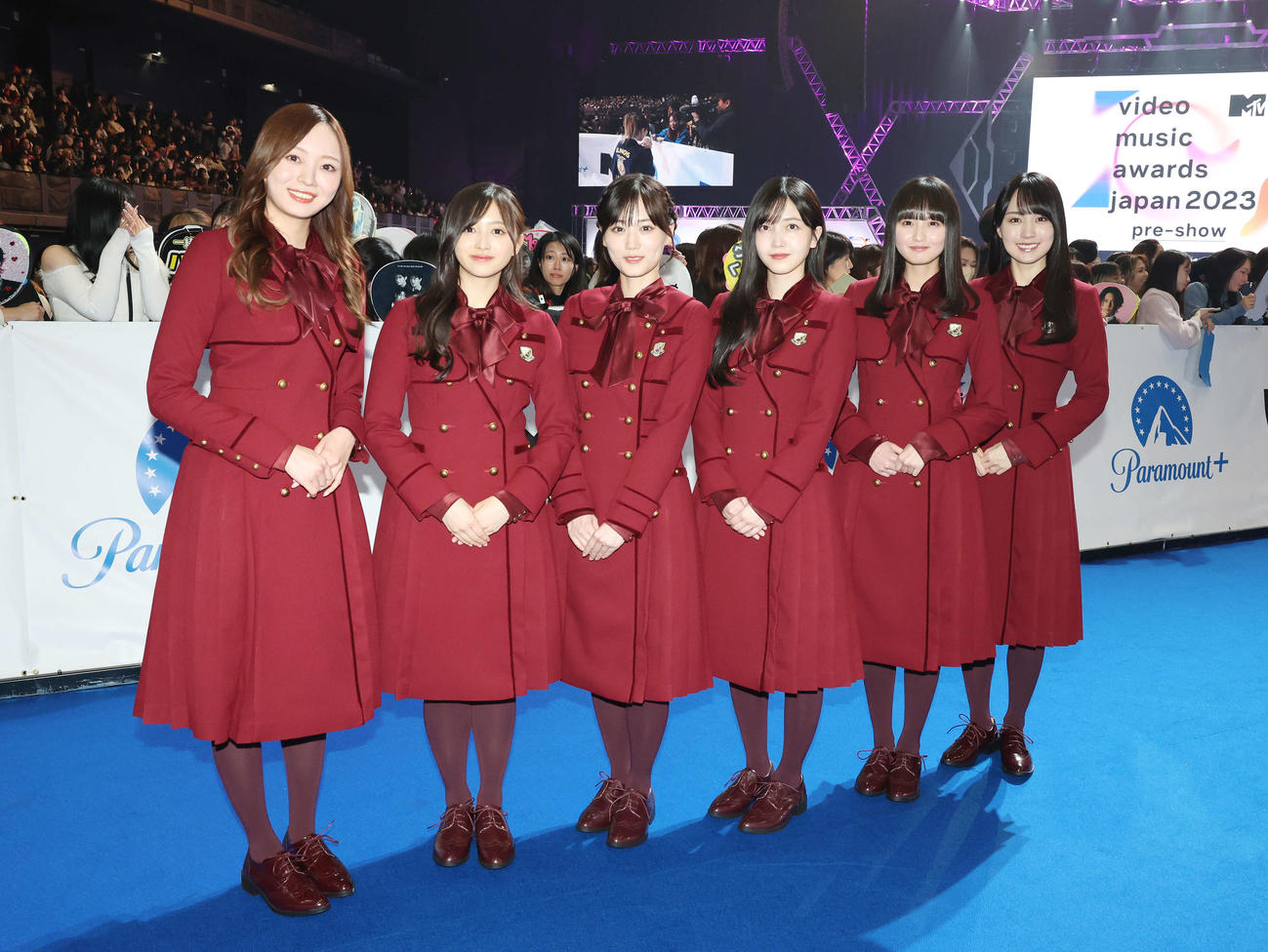 「MTV VMAJ 2023 Pre－Show」で笑顔を見せる乃木坂46（撮影・宮地輝）