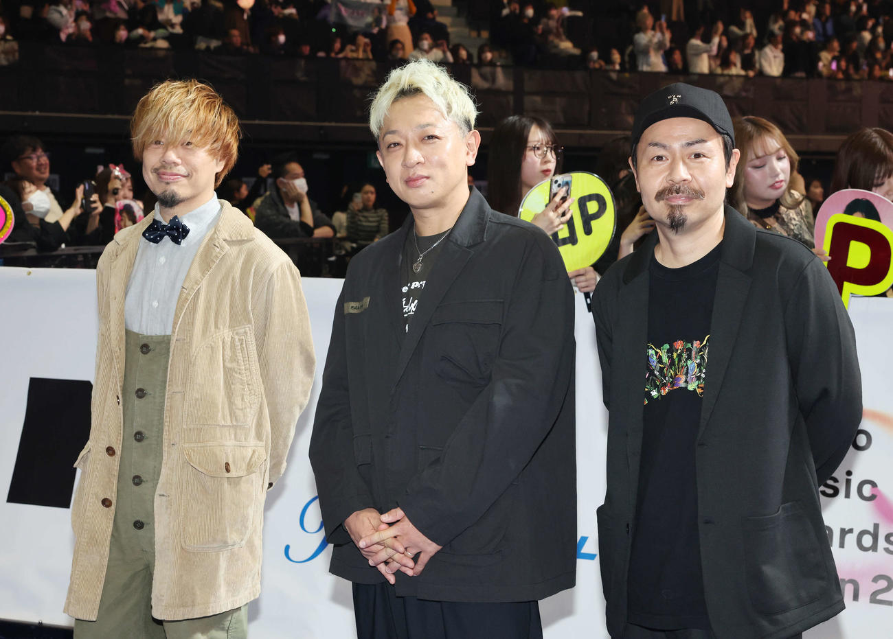 「MTV　VMAJ　2023　Pre－Show」で笑顔を見せる10－FEET（撮影・宮地輝）