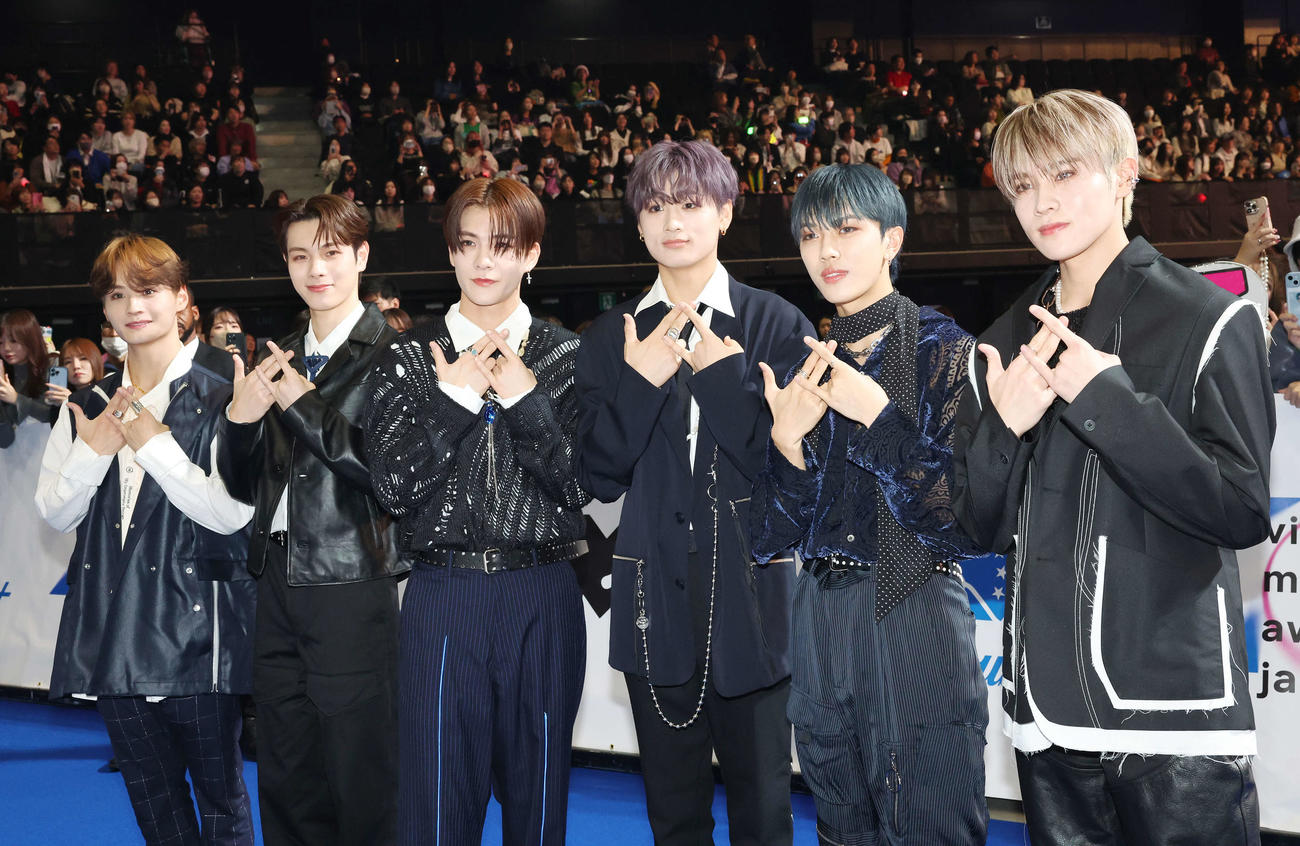 「MTV VMAJ 2023 Pre－Show」でポーズを決めるDXTEEN（撮影・宮地輝）