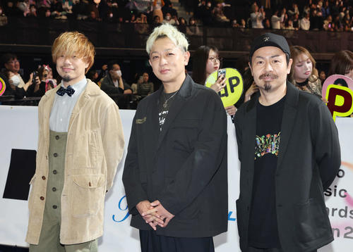 「MTV VMAJ 2023 Pre－Show」で笑顔を見せる10－FEET（撮影・宮地輝）