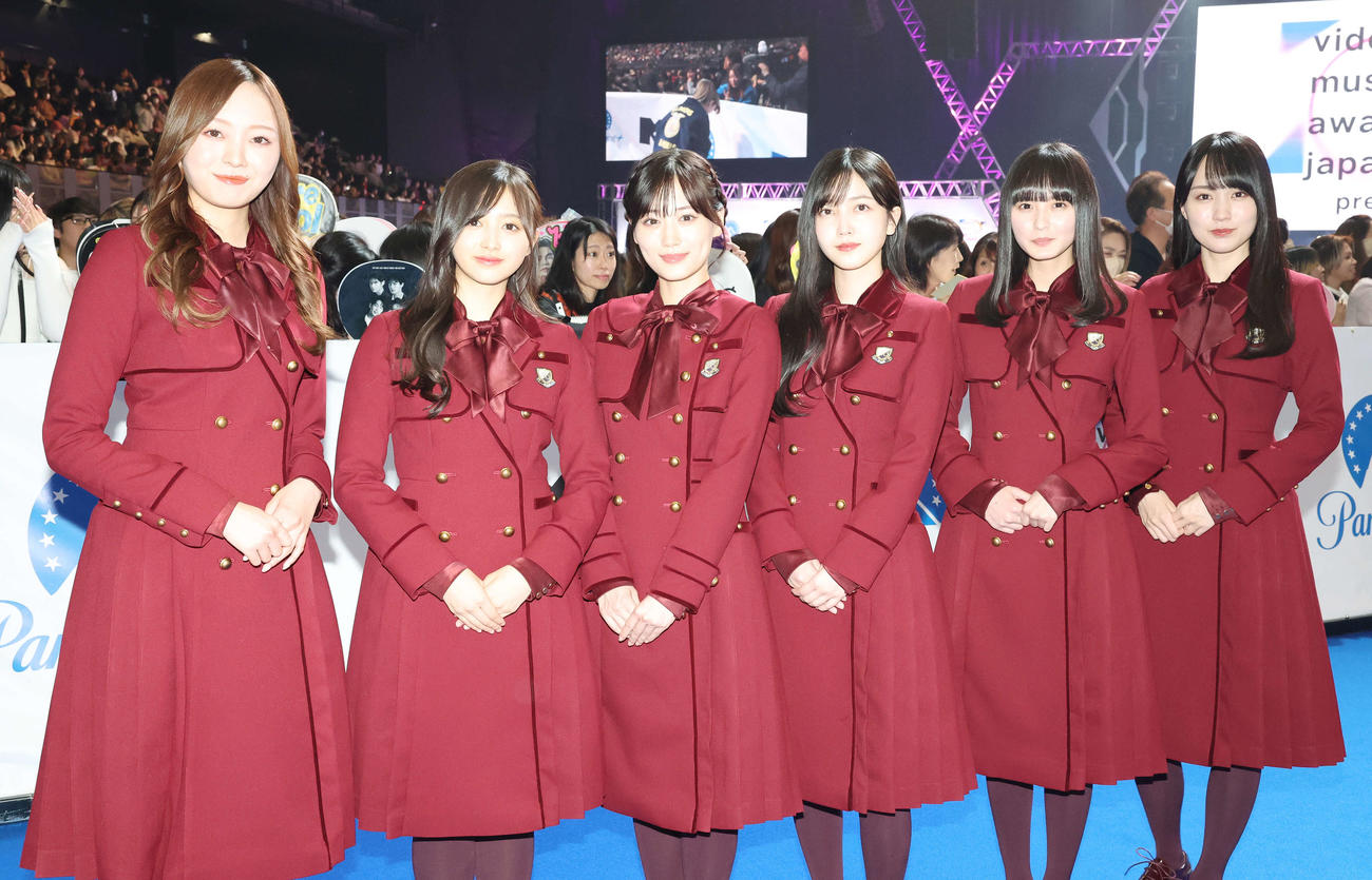 「MTV VMAJ 2023 Pre－Show」で笑顔を見せる乃木坂46（撮影・宮地輝）