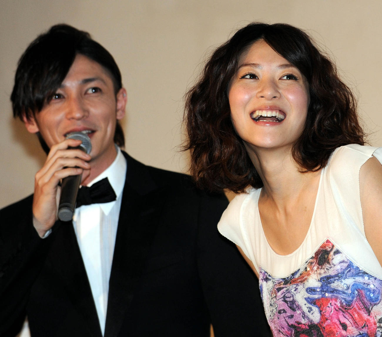 2010年、映画「のだめカンタービレ　最終楽章　後編」の初日舞台あいさつを行った玉木宏と上野樹里