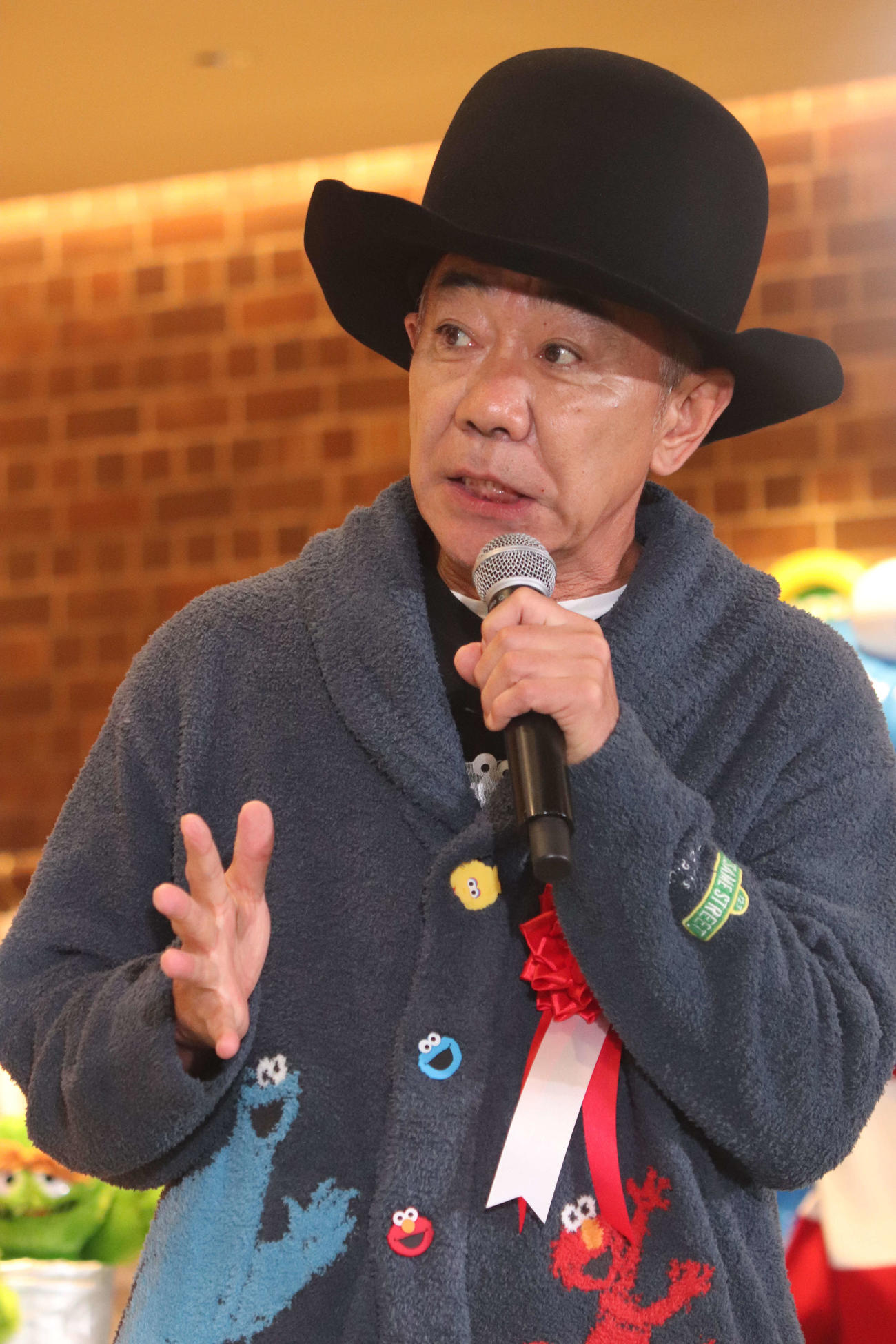「セサミストリートマーケット」オープニングセレモニーに登壇した木梨憲武（撮影・加藤理沙）