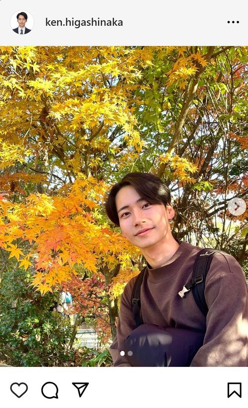 フジ新人の東中健アナ、プライベートショットに「意味わからんくらいイケメン」紅葉とにっこり - 芸能 : 日刊スポーツ