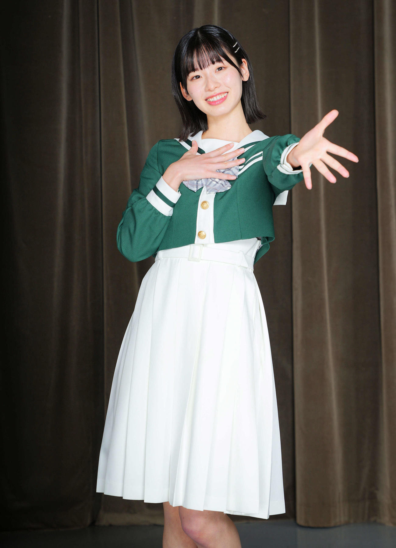 「スクールアイドルミュージカル」に向けて意気込む皇ユズハ役の浅井七海（撮影・垰建太）
