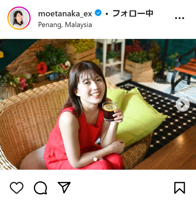 田中萌アナのインスタグラムから