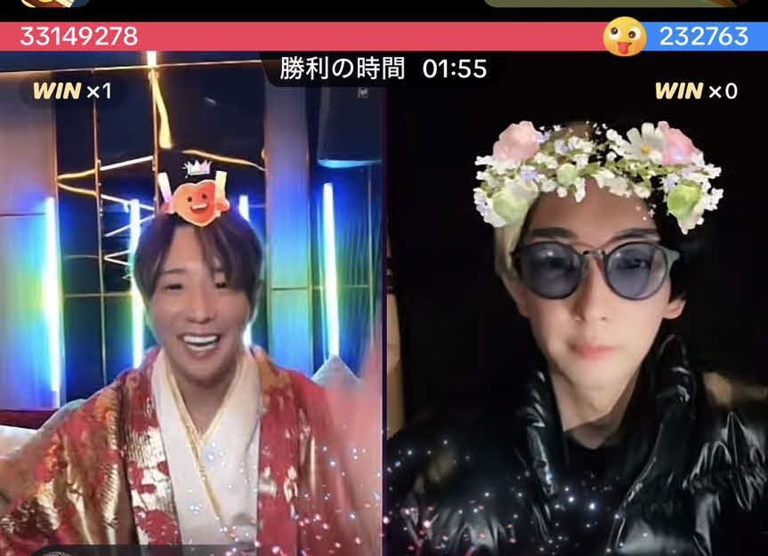 ヒカル（右）とTikTokでコラボレーション配信を行った超無課金こと石田拳智氏