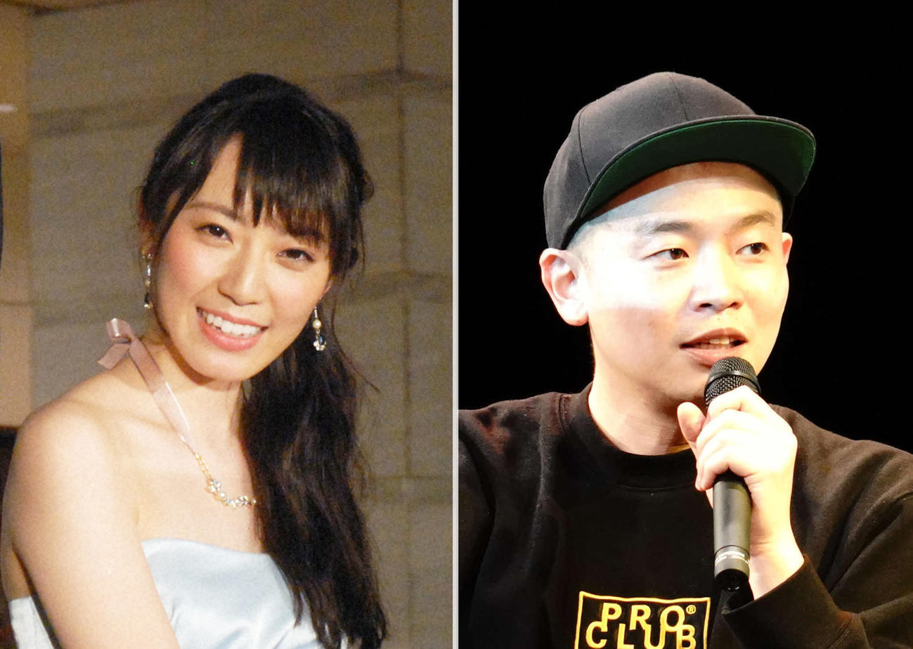 松井咲子（左）と元ゾフィーの上田航平