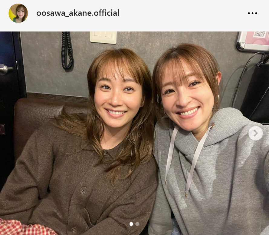 藤本美貴（左）と大沢あかね（大沢あかねのインスタグラムから）