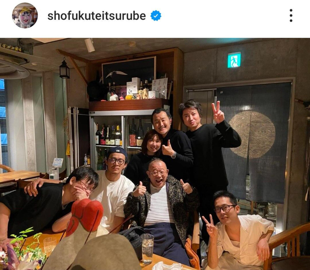 佐藤二朗が引用した、笑福亭鶴瓶のインスタにアップされた写真（佐藤二朗のXから）