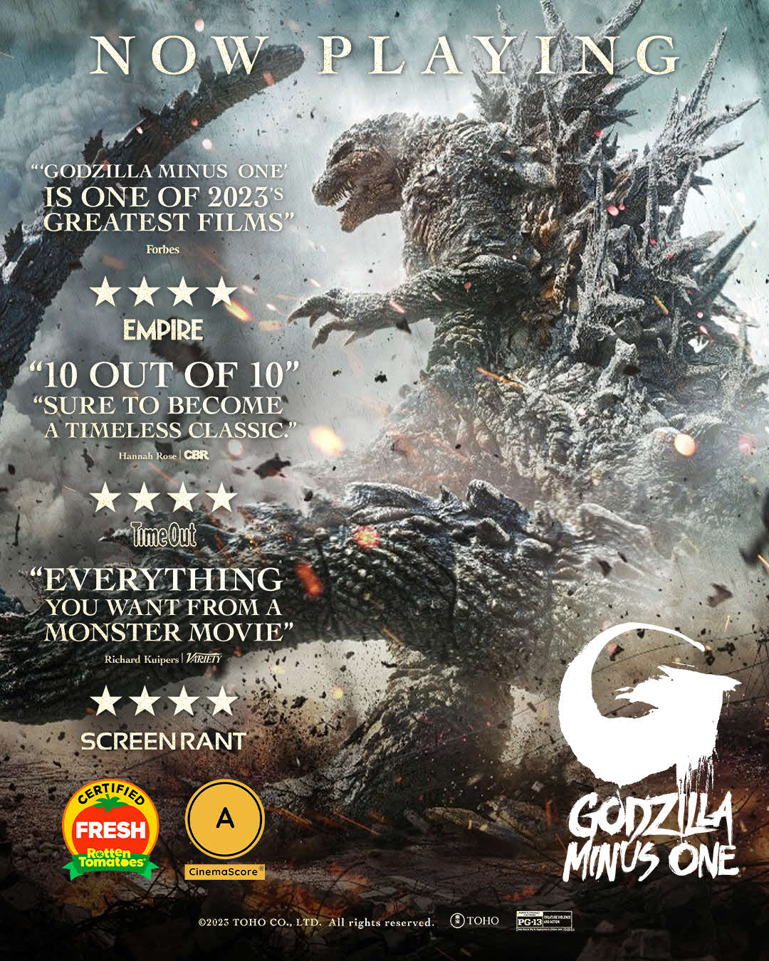 全米での邦画実写映画の興収記録を34年ぶりに更新した「ゴジラ－1.0」（C）2023 TOHO CO., LTD.