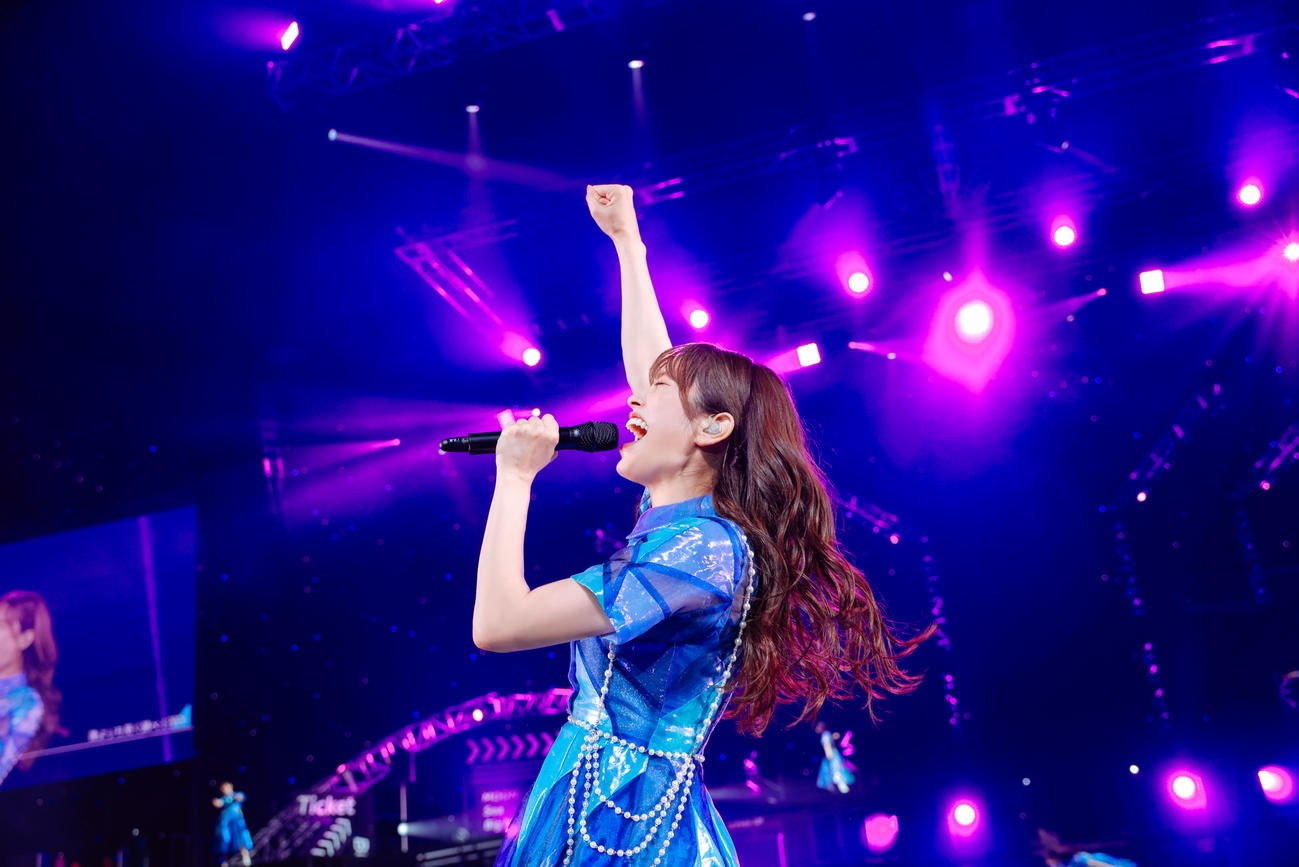 全国ツアーファイナルのKアリーナ横浜公演で絶叫する日向坂46佐々木久美